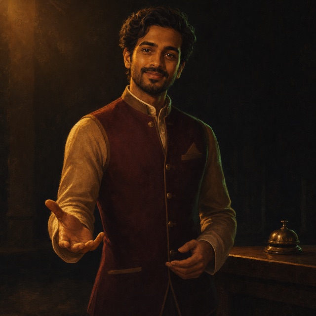 Illustrated portrait of The Concierge, your front of house in The Construct