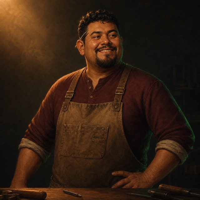 Illustrated portrait of Tank, your builder in The Construct