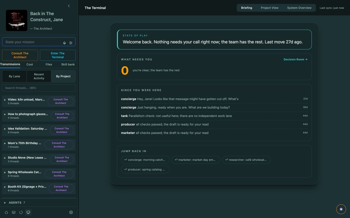 The Terminal in the Connected theme: deep calm teal.